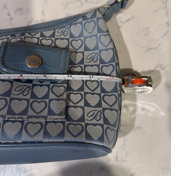 Brighton double pockets blue Jacquard croco Hobo medium Y2K shoulder bag leather - Picture 9 of 10